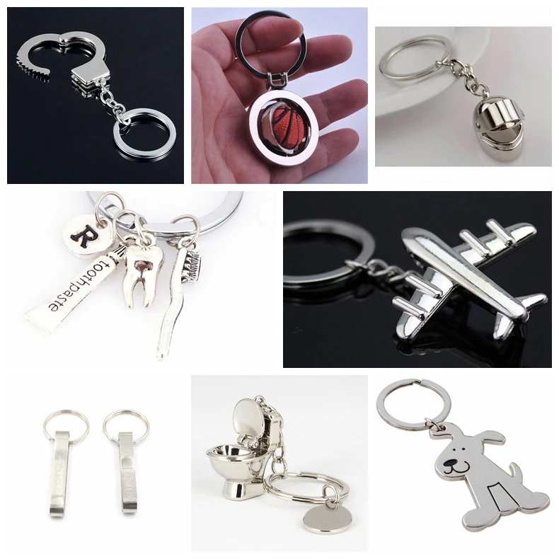

New Creative Charm Key Chain Silver Plated Chains Key Ring Musical Note Mini Violin Keychain Decor For Car Key Bag 19styles