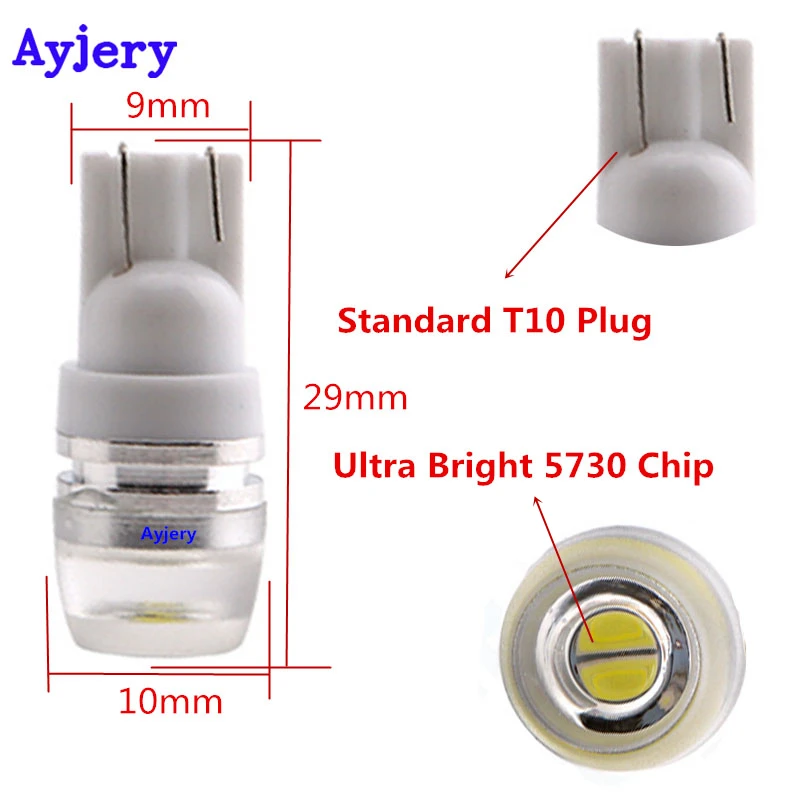 Прямо с фабрики! 500 шт./лот T10 5730 2 SMD 1,5 W 194 168 фонарь освещения номерного знака зазора двери задние фонари линзы 12В Светодиодная лампа для автомобиля