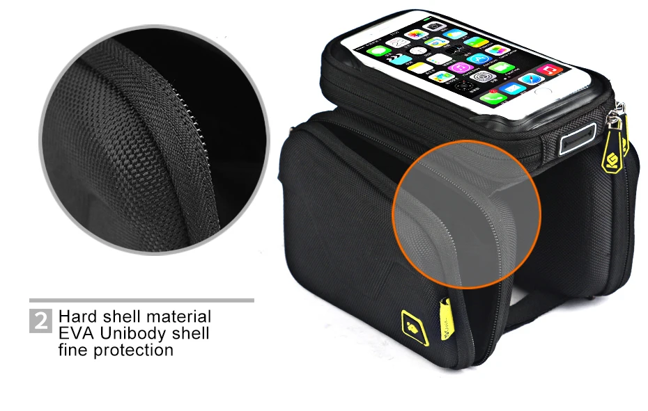Perfect CoolChange Bike Bag  6.2 Inch Touch Screen Bicycle Bag Front Frame Top Cell Phone TPU Cycling Bag Double Pouch MTB Accessory 5