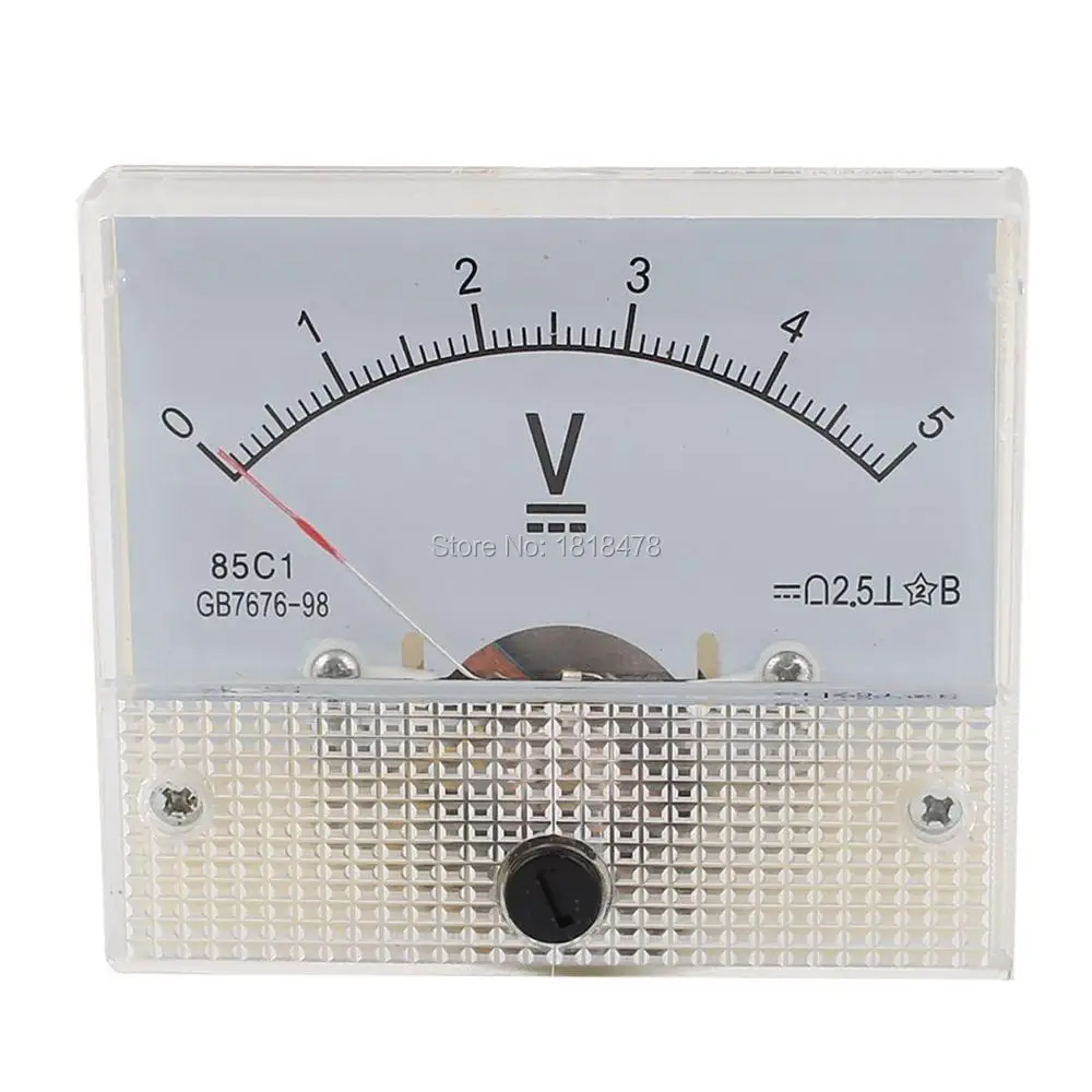 

DMiotech Direct Current 85C1 DC0-5 V White Voltmeter Analog Panel Meter