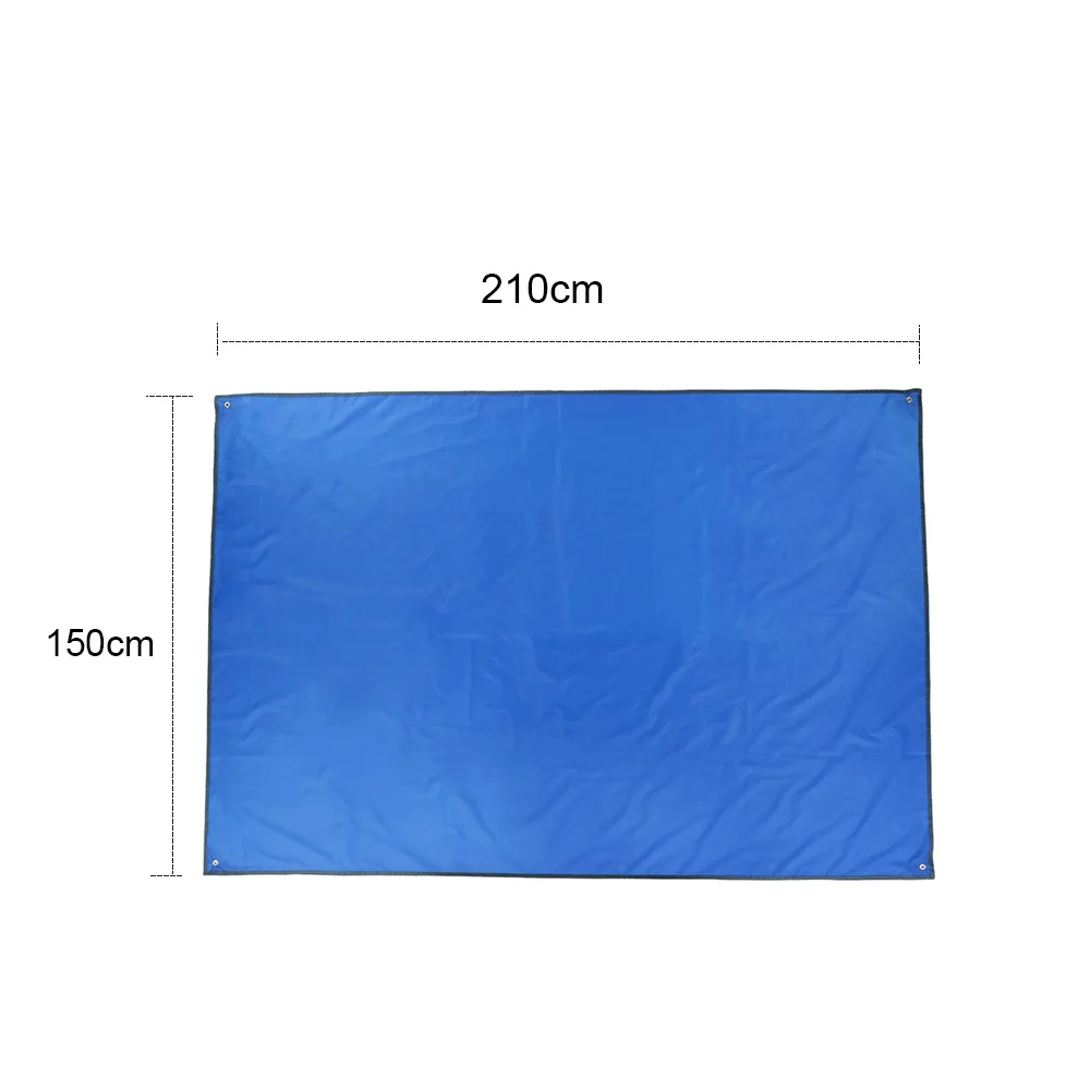 Waterproof Outdoor Camping Mat Beach Picnic Blanket Foldable Ground Cover Pad Floor Tarp Tent Footprint(Green 100*150 - Color: Blue 210 150