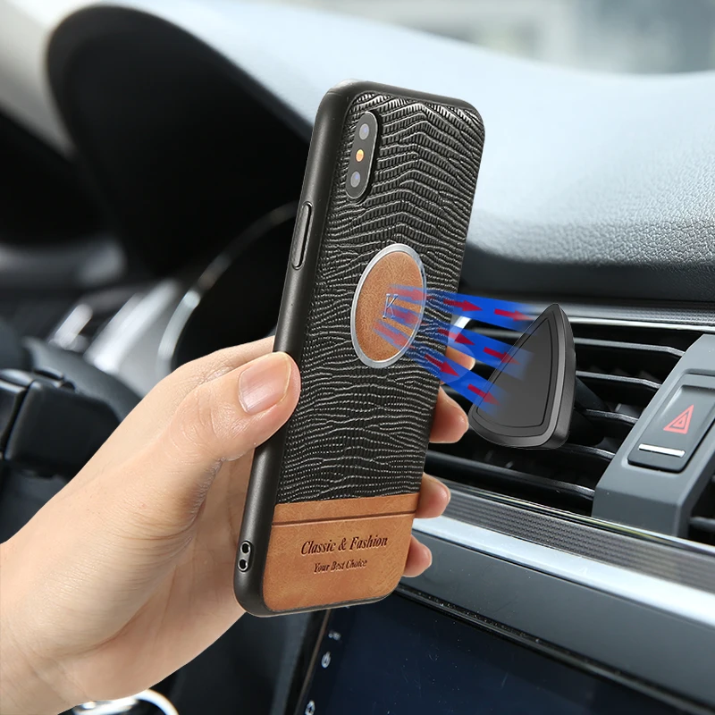 

Magnetic Mobile Phone Case For iPhone 7 8 Plus i X 10 Luxury PU Leather TPU Business Case For iPhone 6 S 6S Plus i 5 5S SE Cover
