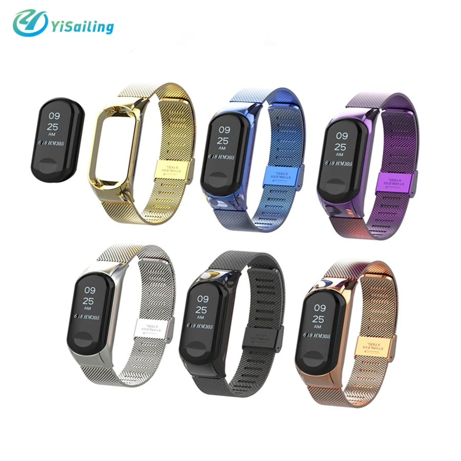 (AliExpress sdandard доставка) mi band 3 ремешок из металла нержавеющая сталь Ремешок на руку