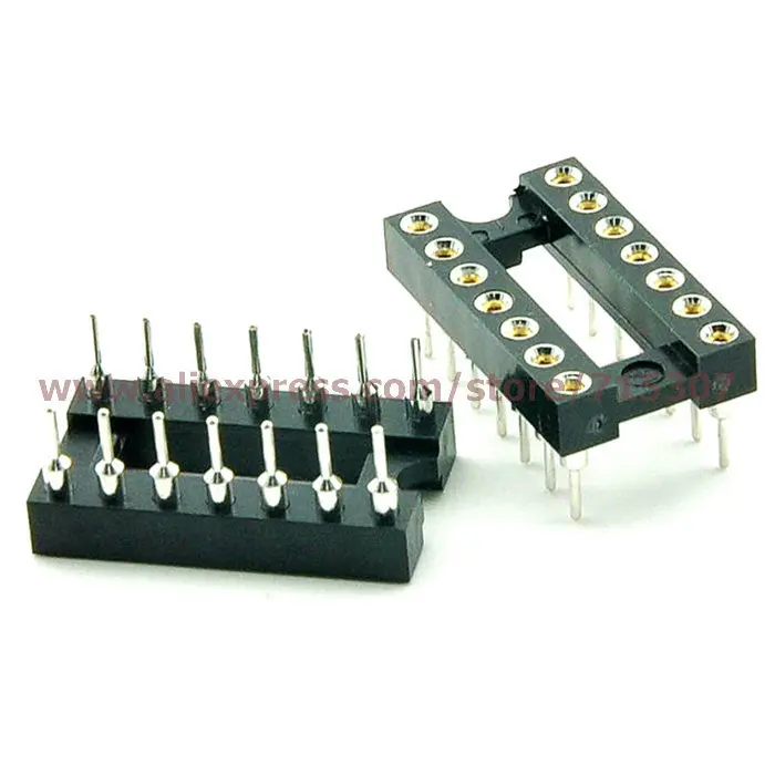 

PHISCALE 10pcs IC socket dip 14 pin round hole