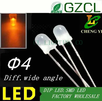 

4mm DIP led DIFFUSED ORANGE round 2-pin light diode 2.0-2.5v 600-610NM