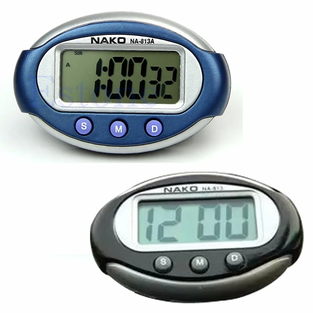 3 Buttons Smart Mini Digital Clock Portable Car Auto Dashboard LCD
