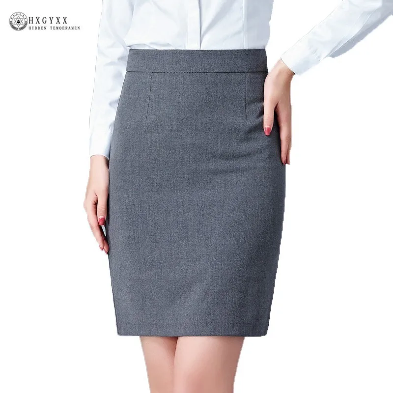 2019 Spring Summer Elegant Classic OL Professional Clothes Female Sexy Tall Waist Package Hip Gray Slim Pencil Skirts Women P221 | Женская
