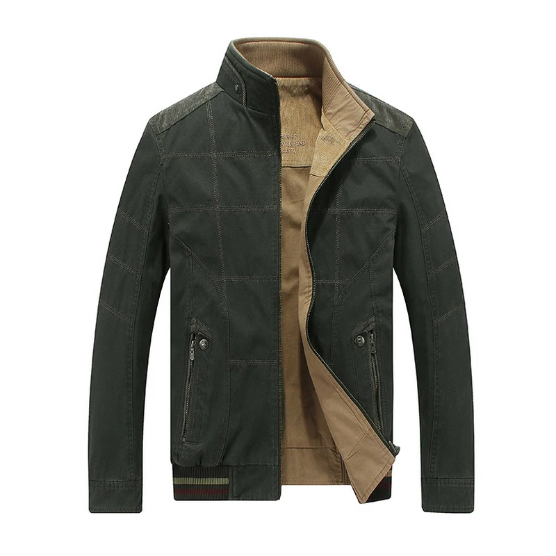 Мужская летная куртка бомбер с воротником стойкой из мытого хлопка|flight jacket|jacket