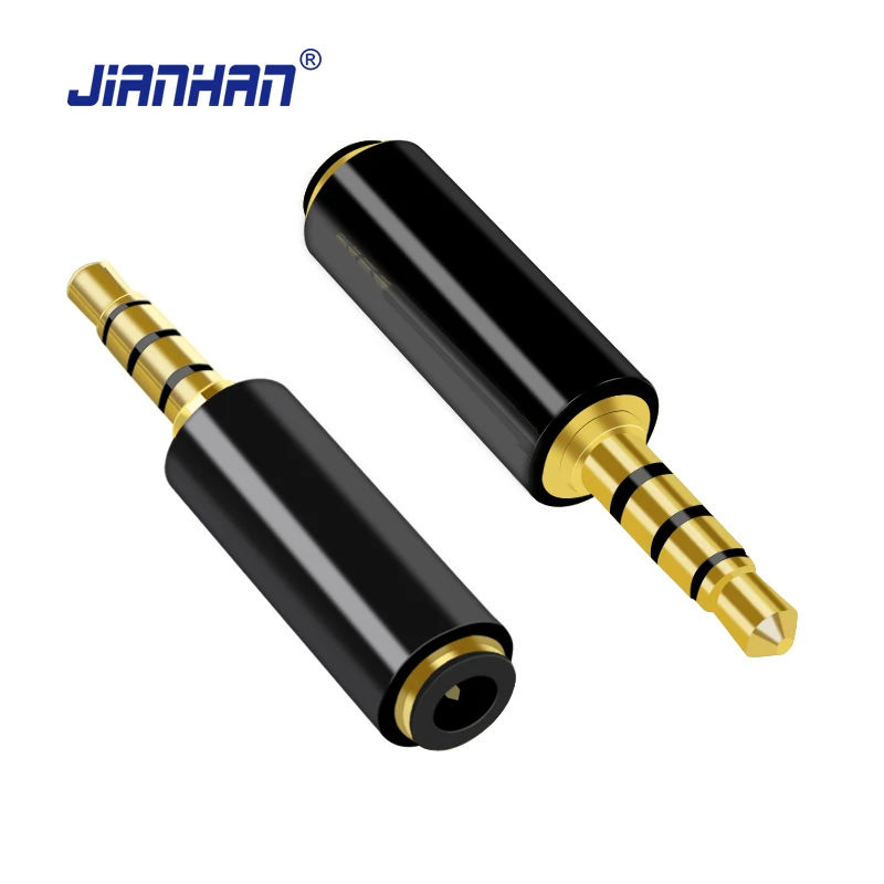 3.5mm Male to 3.5mm Female Stereo Audio Adapter 24K Gold Plated Connector for iPhone 6s,Smartphones,Headphones,Speaker,CD Player