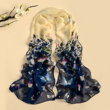 160*50cm 2017 Summer Print Silk Scarf Fashion Chiffon Scarf Women Wrap Sarong Sunscreen Pareo Beach Cover Up Long Cape Female