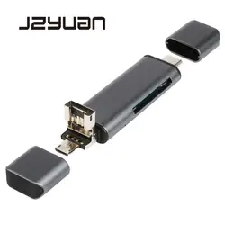 JZYuan все в 1 USB 2,0 тип-c металлический кард-ридер высокоскоростной SD TF Micro SD кард-ридер Micro USB мульти памяти OTG кард-ридер