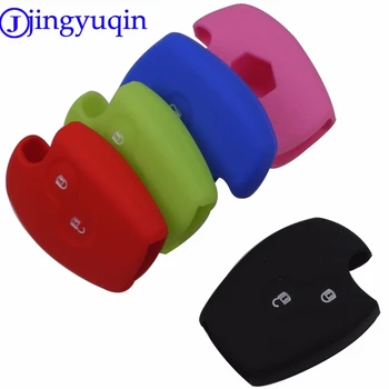 

jingyuqin 10ps Silicone Car Remote Key Case Cover For Renault Clio Scenic Megane Duster Sandero Twingo Modus 2 Button
