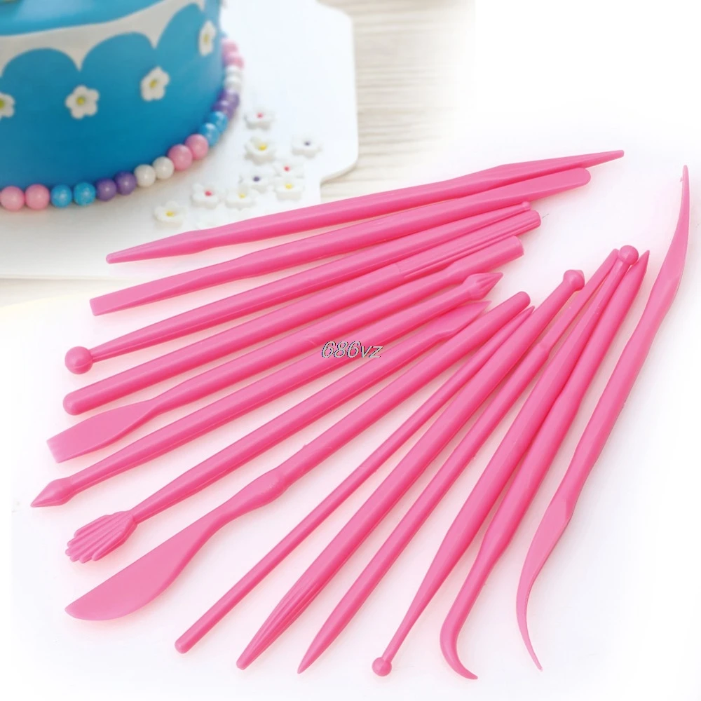 

14Pcs DIY Cake Modelling Tools Set Fondant Clay Cutter Carve Pen Mould Mold Tool N27 Drop Ship