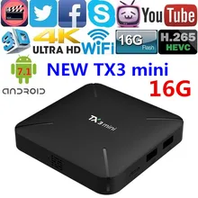 Android 7,1 ТВ коробка TX3 мини Amlogic S905W 4 ядра Оперативная память 1 Гб 2 Гб Встроенная память 8 GB 16 GB Wi-Fi 2,4G приставка