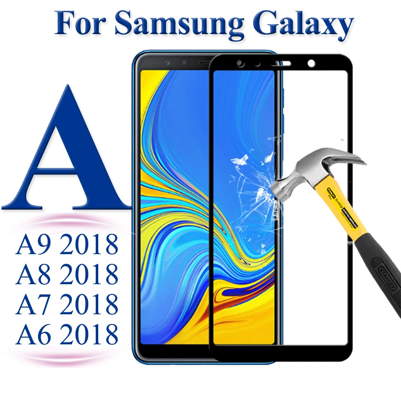 Защитное стекло для Samsung Galaxy A9 A7 A5 A8 A6 Plus закаленное Samsun Samsyng Galax Gelaksi A 9 8 7 6 8a 9a