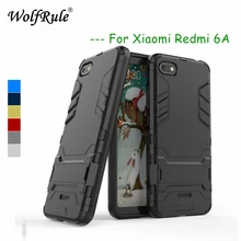 Чехол wolfrule для Xiaomi Redmi 6A, резиновый+ жесткий пластиковый чехол с подставкой для задней панели, чехол для телефона Xiaomi Redmi 6A, Fundas Xiomi Redmi 6A {