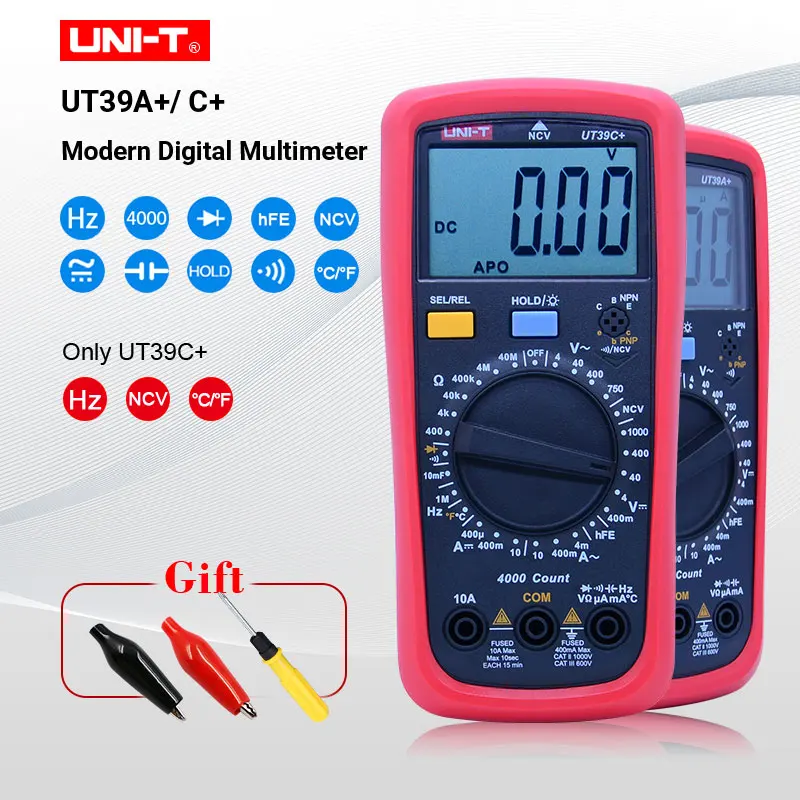 UNI T UT39A+ UT39C+ Portable digital Multimeter capacitance for ...