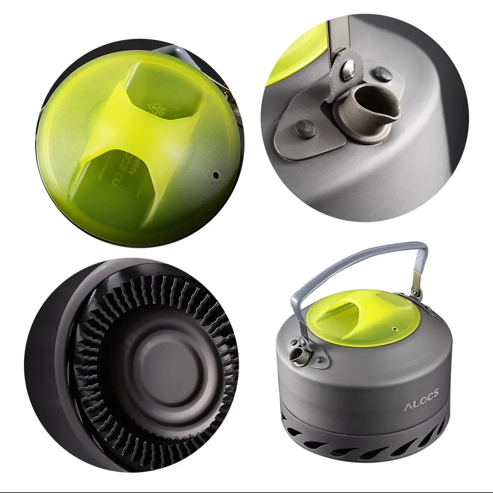 ALOCS CW-K07-0.9L Ultra-luz que acampa hervidor tetera de acumulación de calor de aluminio senderismo cocinar establecido para al aire libre hervidor de agua