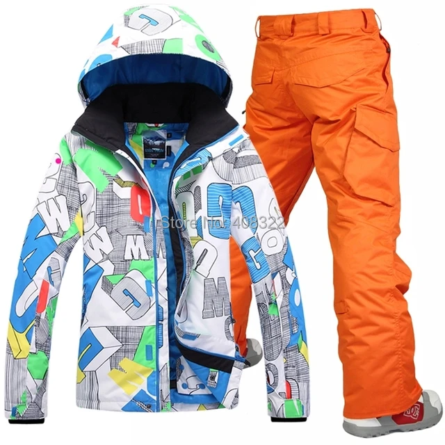 Cheap 2016 new men's ski suit set Men skiing outdoor winter sportswear snowboard skiing set waterproof and windproof thermal clothing