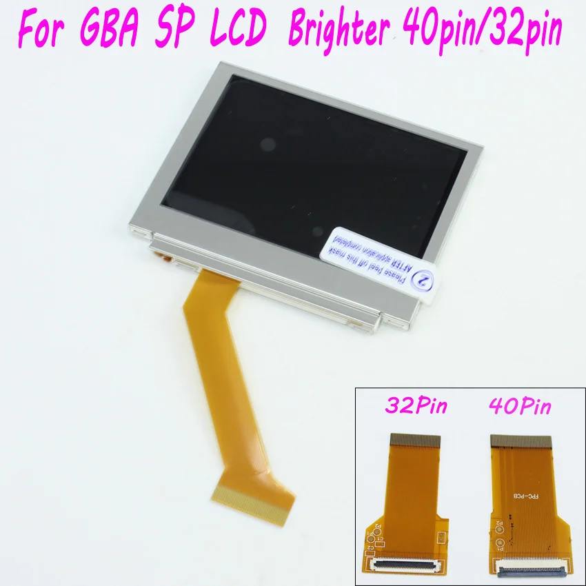 For Nintendo For Game Boy Advance SP for GBA SP Screen LCD Backlit Brighter Highlight AGS-101 with 40pin/32pin ribbon cable