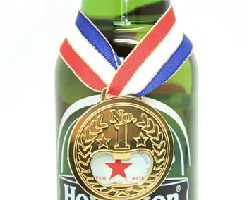 

50pcs No.1 Winner Gold Color Medal Bottle Opener Champion Beer Opener Creative Party Favors Attached A String wa4047