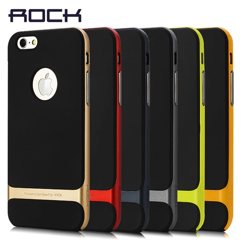 

Original Rock Royce Series Ultrathin Slim TPU Protective Case For iPhone 6 plus 6s plus Dual Layer PC Back Cover Phone Shell
