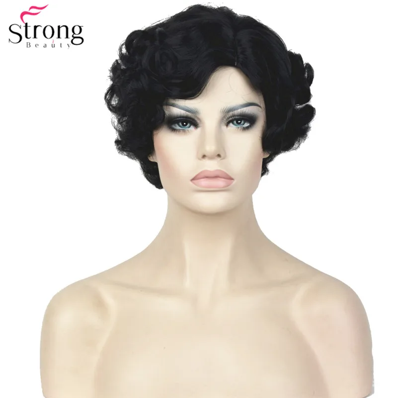 TY 321 1# Costumes Women's Flapper Wig  Black wigs  (6)