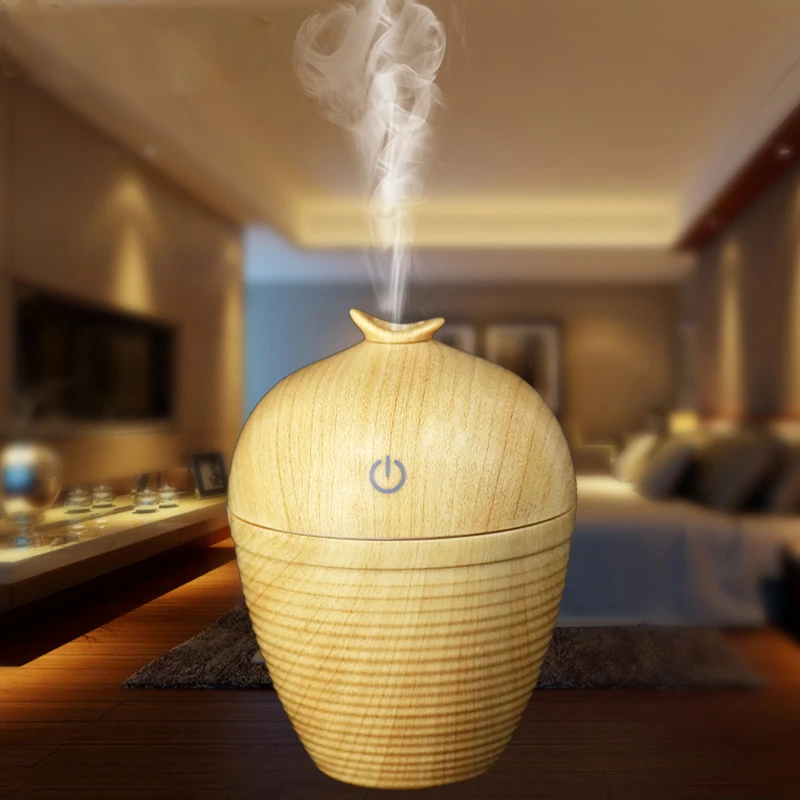 Wood Grain Mini Usb Humidifier Ultrasonic Essential Oil Air Purifier