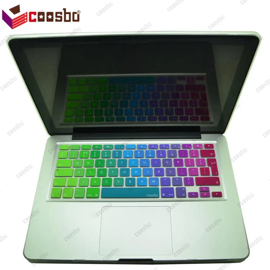 10pcs Wholesale Price silicone EU/UK keyboard Cover Skin For Apple Mac MacBook air pro retina 11 13 15 17 Protecter Film gift