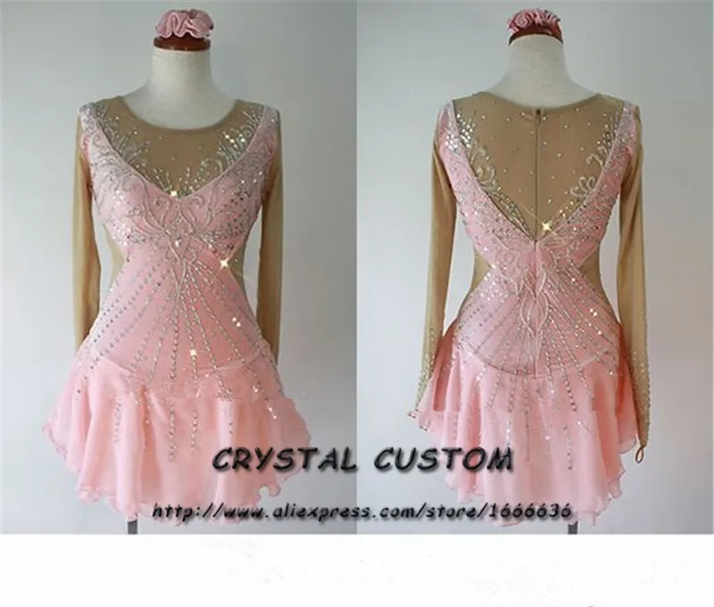 

Crystal Custom Figure Skating Dress Girls New Brand Ice Skating Clothes For Competition DR4657