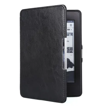 

PU Leather Open-face Design Magnetic Closure Slim Magnetic Leather Smart Case Cover For Amazon Kindle PaperWhite #T2