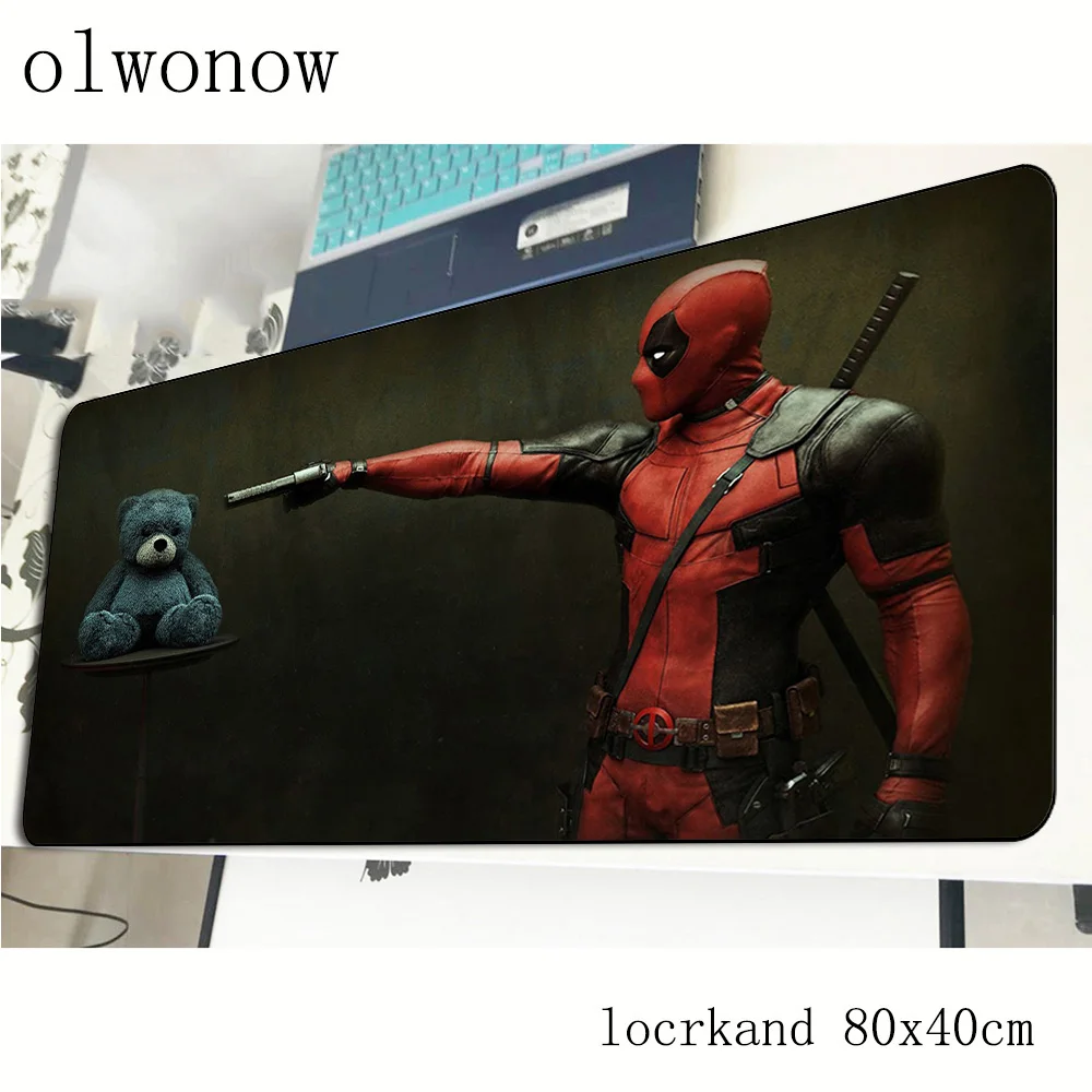 Коврик для мыши Deadpool 80x40 см, 3d коврики для мыши, лучший игровой коврик для мыши, геймер, массовый узор, модный коврик для мыши, s Клавиатура, ПК коврик