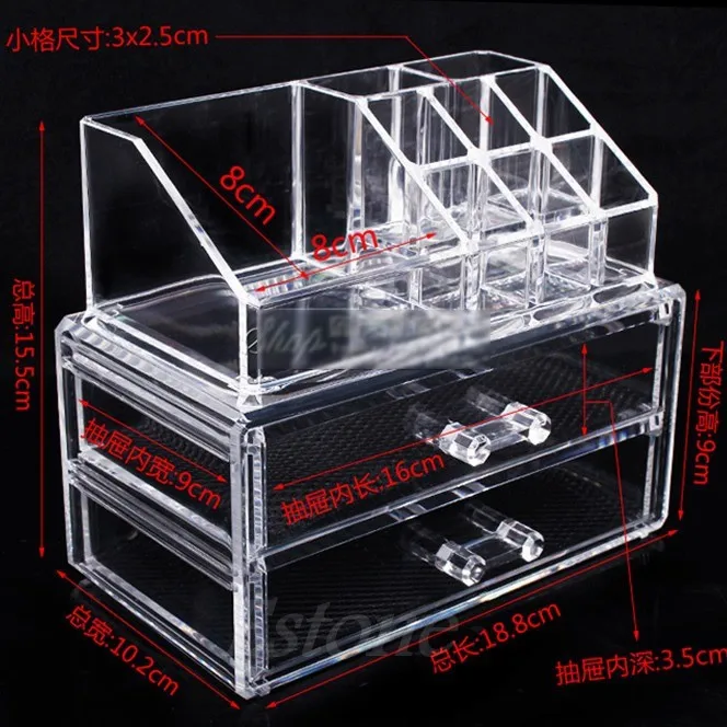 Новое поступление прозрачный акриловый косметический Органайзер для макияжа 3 ящика для хранения ювелирных изделий ящик для хранения ящиков