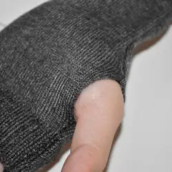 Женские студенческие зимние перчатки без пальцев Сенсорный экран пашмины сплошной цвет длина запястья половина рукавицы ребристые