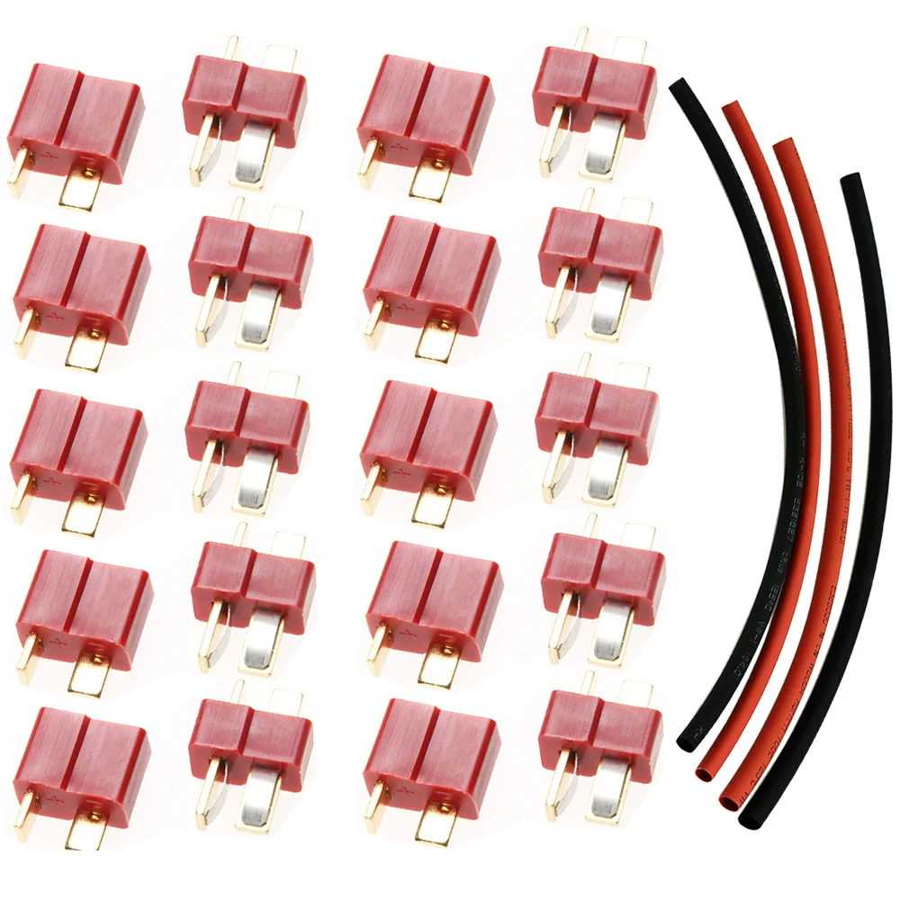 20pcs(10 pairs) RC battery connector T Plug Shrink Tubing RC battery