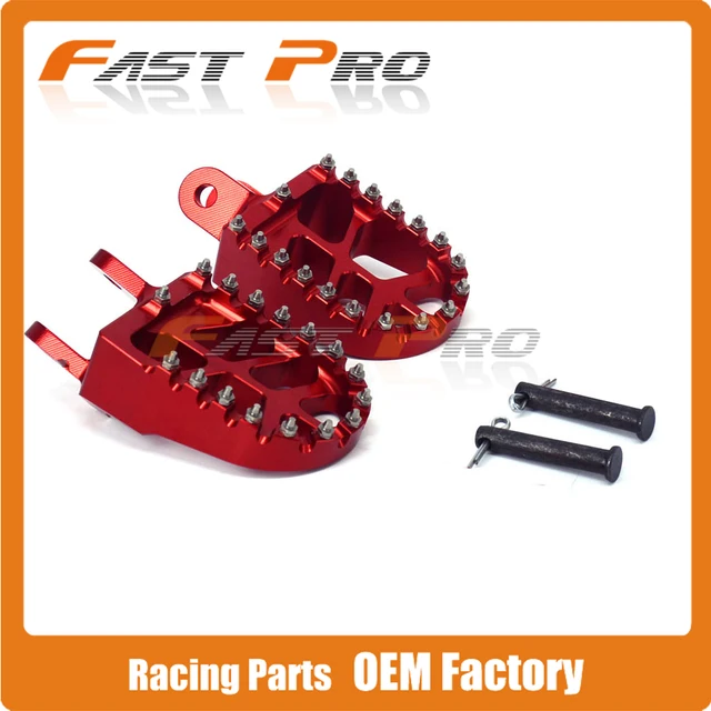 RED Billet MX Wide Foot Pegs Rests Pedals Footpegs For HONDA XR250 XR400 XR350R XR600R XR650L