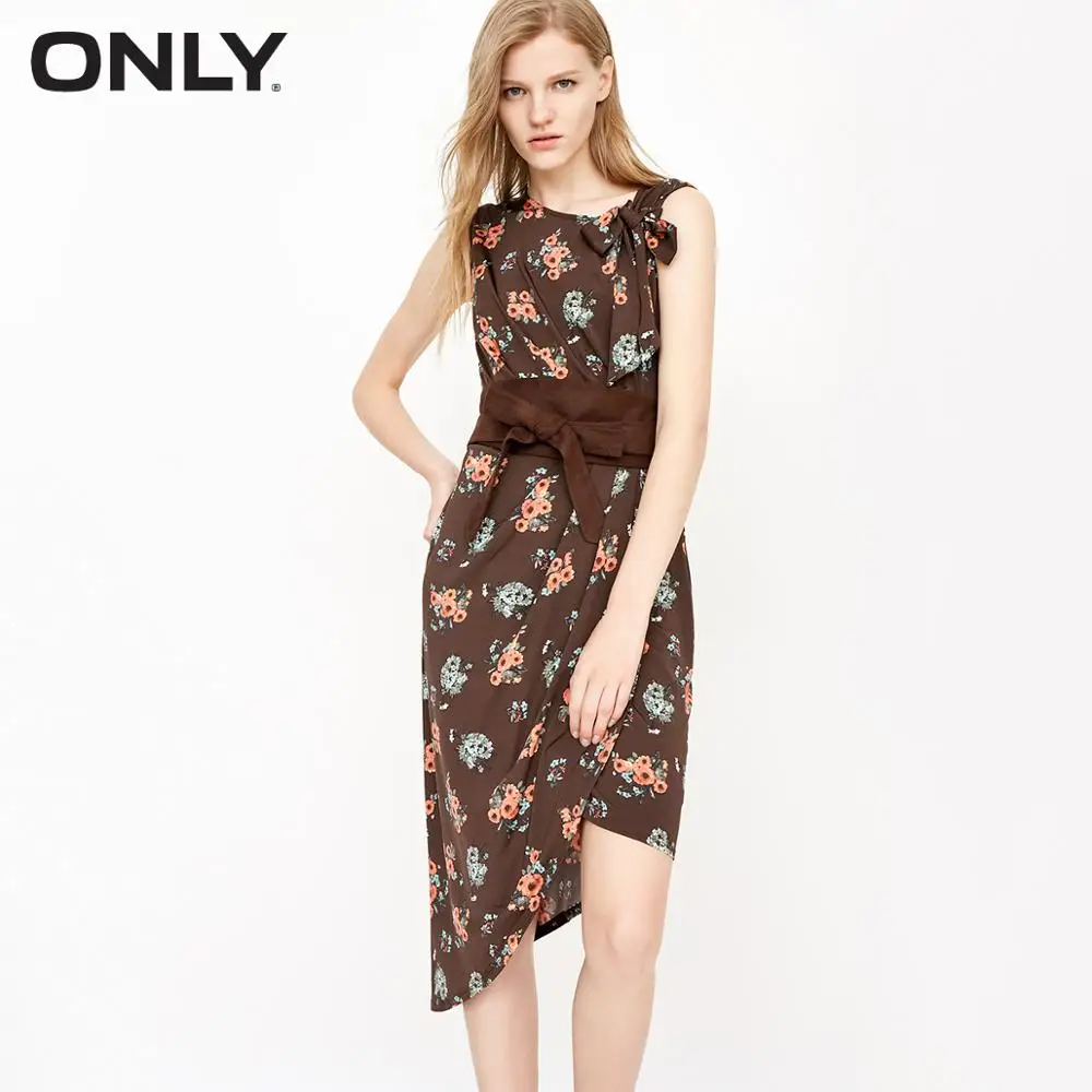 

ONLY Summer Sleeveless Pleated Cinched Waist Dress |118361510
