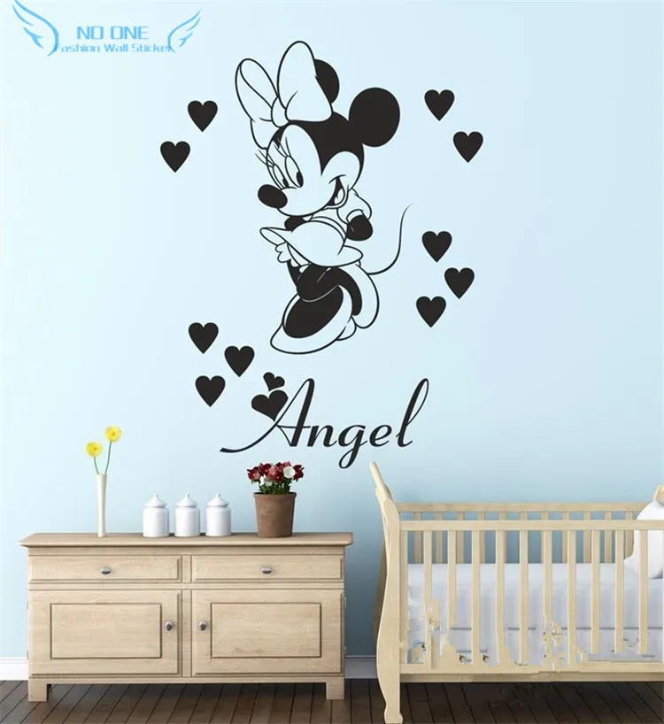 Mickey Mouse Vinyl Wall Stickers Home Decor For Kids Bedroom Decorated