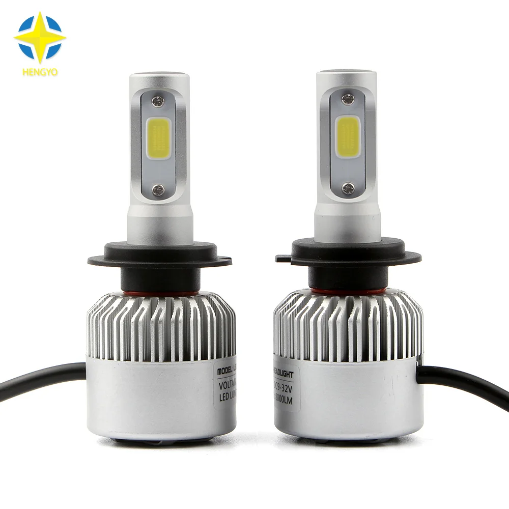 S2 H7 Car LED Headlight Bulbs 72W 8000LM Single Beam H7 LED Automobile