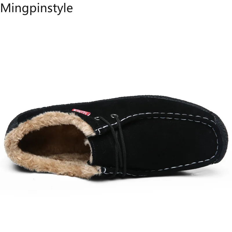 

Mingpinstyle Winter Men Shoes Large Code Casual Shoes Add Cashmere Cotton Rubber Sole Loafers Black Eur 39-50 Men Shoes