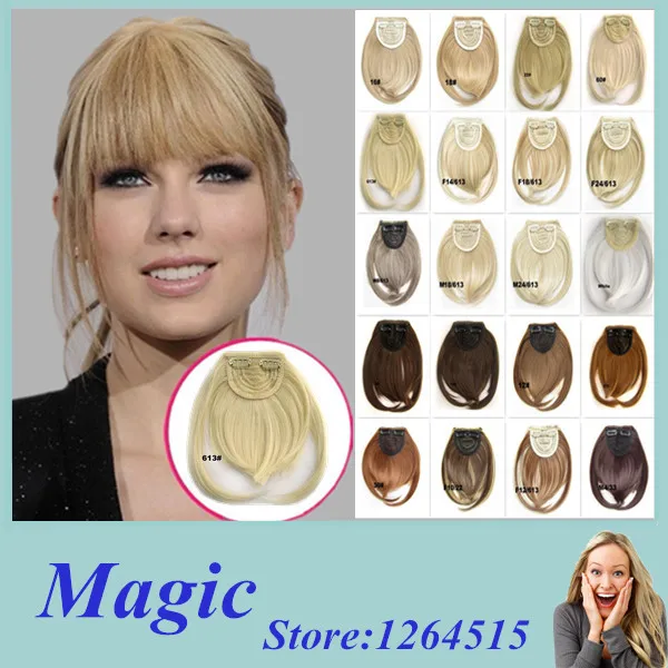 Front Hair Bangs Extension Clip in Hair Bang Synthetic Heat Resistant Fiber Hair Fringe Cute Hair Fringe Bangs 32 Colors
