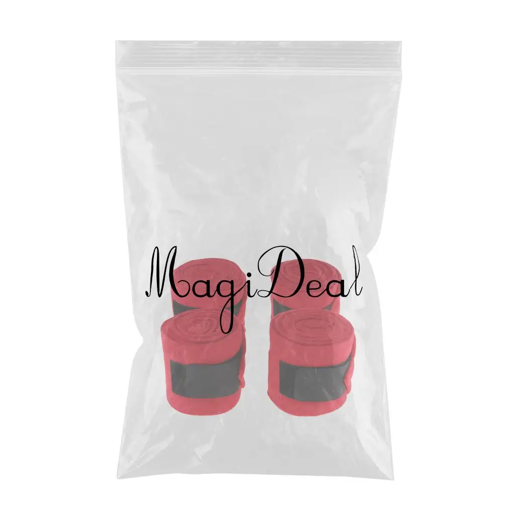 4pcs Soft Fleece Equestrian Leg Wraps Bandage For Horse Riding Racing