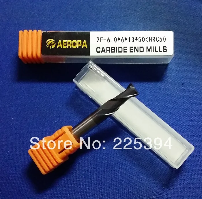 

2F-6.0*6*13*50,HRC50,carbide end mills , Carbide Square Flatted End Mill ,4 flutes,coating:AlTiN