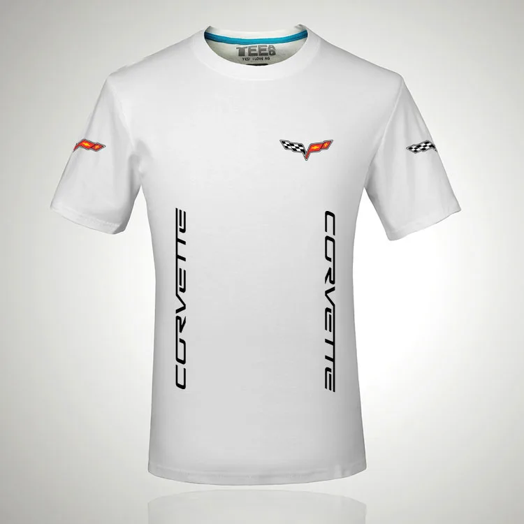 Хлопковая футболка с коротким рукавом Chevrolet corvette logo t shirt Повседневная футболка с принтом Специальная футболка с принтом