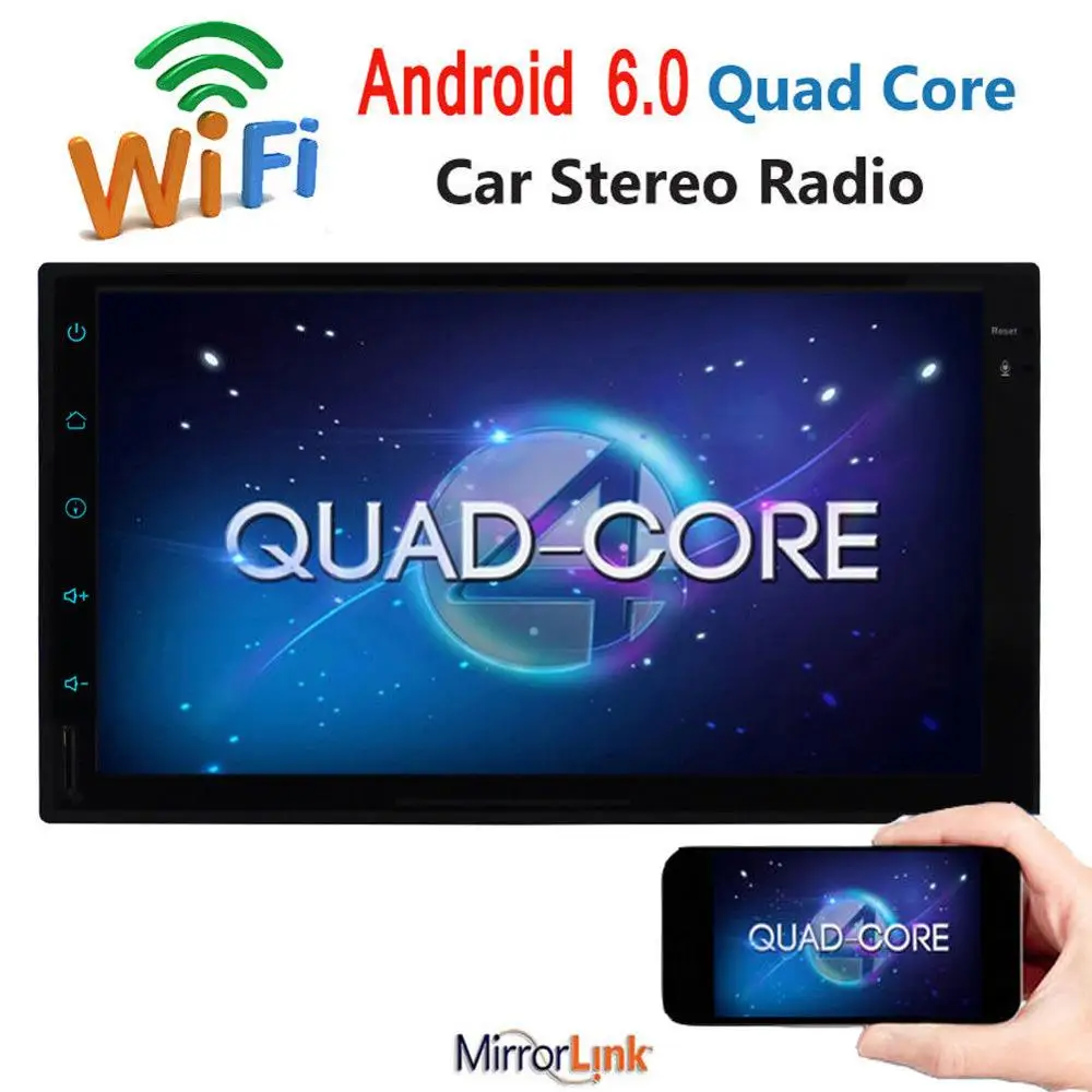 Автомагнитола Eincar 7 &quot Android 6 0 четырёхъядерный 2 Din стерео плеер с поддержкой GPS OBD2