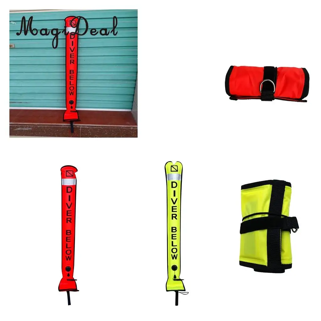 SMB MagiDeal 4ft Professional Scuba Diving Safety Surface Marker Buoy 