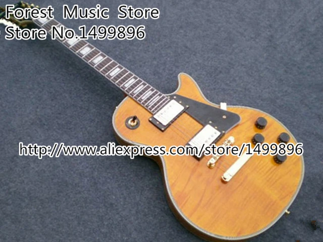 Best price at $179 Cheap Wholesale & Retail Tiger Flame Maple Finish LP Custom Guitar Electric China Left Handed Custom Available