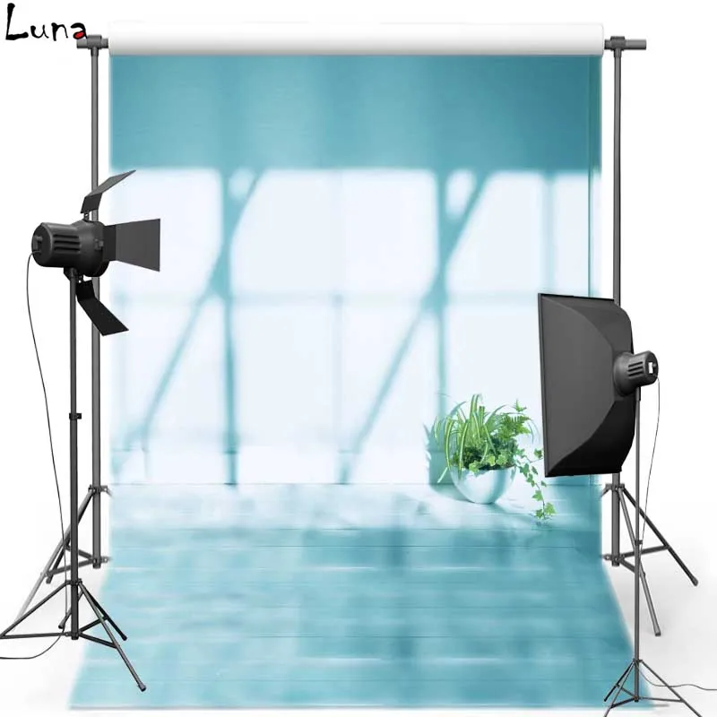 Interior House Vinyl Photography Background Blue New Fabric Flannel Backdrops for photo studio Customize free shipping S2026