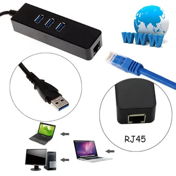 

NOYOKERE 1000Mbps Gigabit Ethernet Adapter USB to RJ45 Lan Network Card 3 Port USB3.0 Hub for Windows 7/8/10/Vista/XP Linux PC
