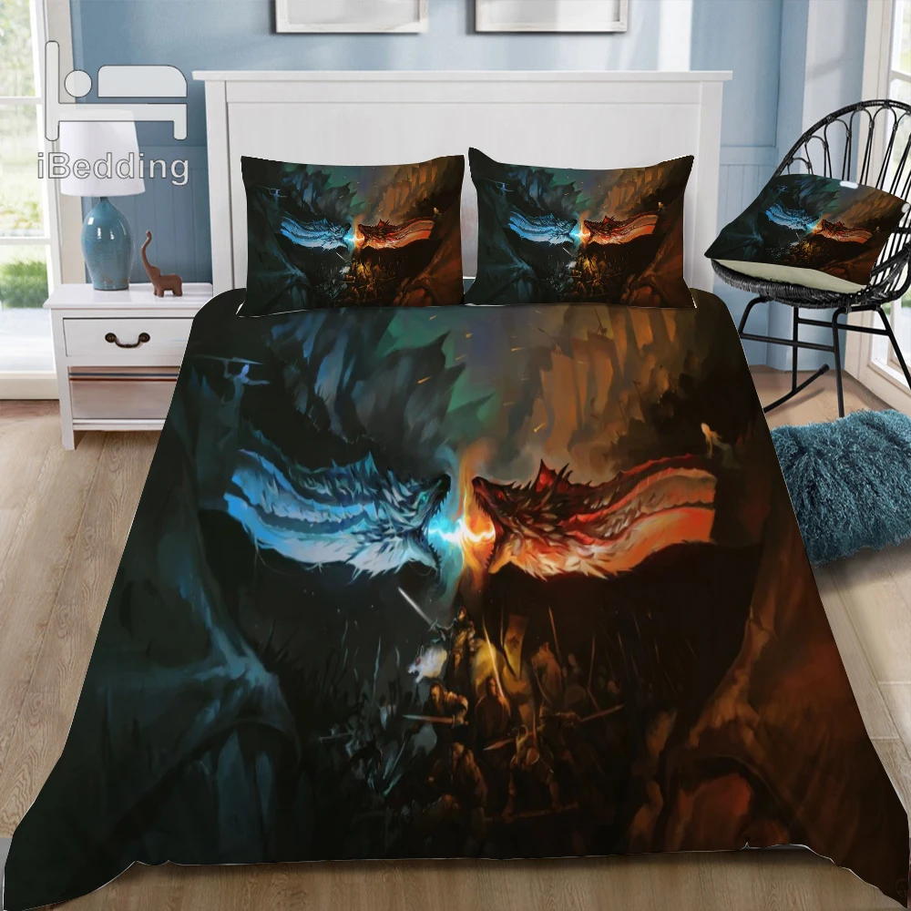 Hot Classic Game of Thrones Dragon 3D Bedding Set Printed Duvet Cover Set Twin Full Queen King Size Dropshipping